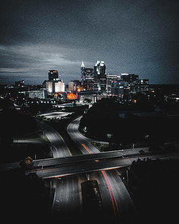Cities, Roads, Night, City, Building, View From Above HD phone wallpaper