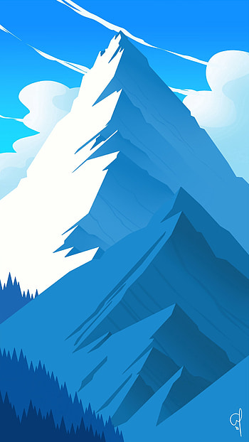 Vector, Landscape, Art, Mountains, Vertex, Top HD phone wallpaper