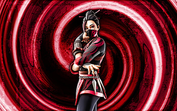 Red Jade, red grunge background, Fortnite, vortex, Fortnite characters, Red Jade Skin, Fortnite Battle Royale, Red Jade Fortnite HD wallpaper