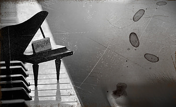 Piano, toy, white, black, music HD wallpaper