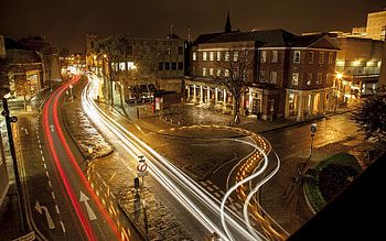 Cities, Streets, Night, City, Shine, Light, Markup, Traffic, Movement, Lane HD wallpaper