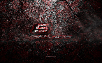 Skechers logo, grunge art, Skechers stone logo, red stone texture, Skechers, grunge stone texture, Skechers emblem, Skechers 3d logo HD wallpaper