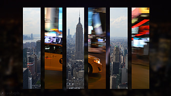 New York City Taxi Skyline, new-york, city, world, taxi, sky HD wallpaper