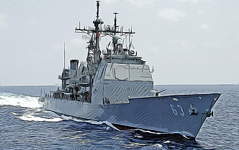 USS Cowpens, , vector art, CG-63, guided-missile cruisers, United States Navy, US army, abstract ships, battleship, US Navy, Ticonderoga-class, USS Cowpens CG-63 HD wallpaper