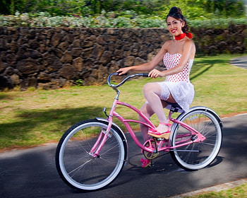 My New Bike, bike, lady, model, new HD wallpaper