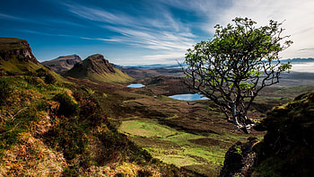 Scotland Trees Mountains Lake, mountains, lake, nature HD wallpaper