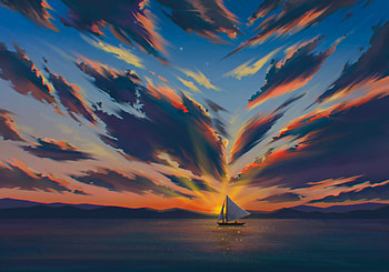 Golden Silence Minimalist Boat At Morning Hour, boat, morning, artist, artwork, digital-art HD wallpaper