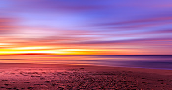 Footsteps At Beach Evening Sunset, beach, evening, sunset, nature HD wallpaper