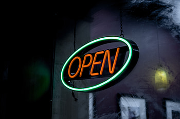 Neon, Words, Glow, Inscription, Text, Sign, Signboard, Open HD wallpaper