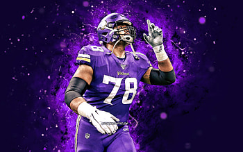Dakota Dozier, , offensive guard, Minnesota Vikings, american football, NFL, Dakota Duran Dozier, violet neon lights, Dakota Dozier Minnesota Vikings, Dakota Dozier HD wallpaper
