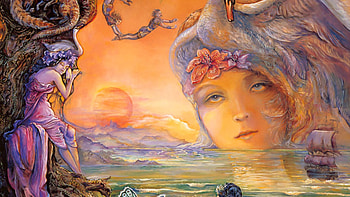 Josephine Wall, Fantasy , Abyss of wonder, Imaginative worlds HD wallpaper