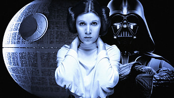 Princess Leia and Darth Vader, Carrie Fisher HD wallpaper