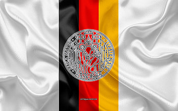 Leipzig University Emblem, German Flag, Leipzig University logo, Leipzig, Germany, Leipzig University HD wallpaper
