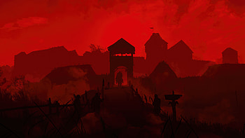 Gearalt Of Rivia Passing The Bridge, geralt-of-rivia, the-witcher-3, 2023-games, games, minimalism, minimalist, artist, artwork, digital-art HD wallpaper