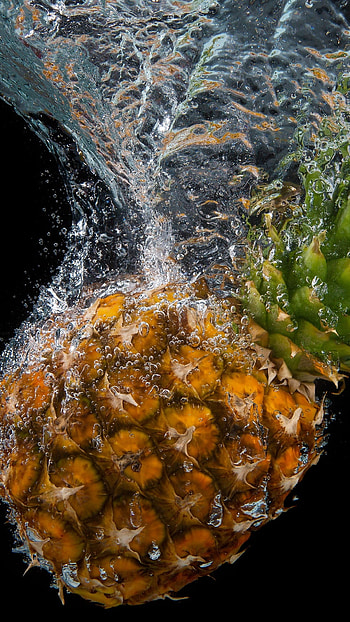 Water splash, , Pineapple, Summer HD phone wallpaper