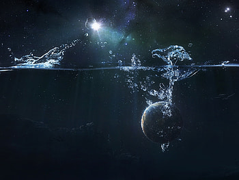 Abstract, Water, Background, Planets HD wallpaper