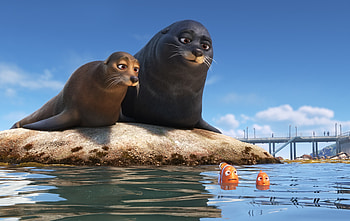 Rudder And Fluke In Finding Dory, finding-dory, movies, animated-movies, 2016-movies, disney HD wallpaper