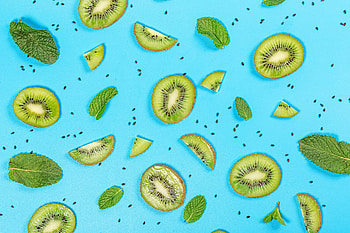 Food, Leaves, Kiwi, Grains, Lobules, Slices, Mint, Grain HD wallpaper