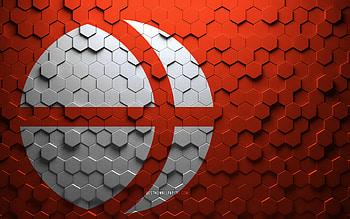 Flag of Nagano, honeycomb art, Nagano hexagons flag, Nagano, 3d hexagons art, Nagano flag HD wallpaper