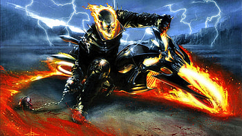 Ghost Rider, motorcycle, rider, ghost, flames HD wallpaper