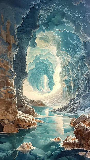 Majestic Ice Cave HD phone wallpaper