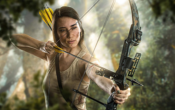Lara Croft With Bow And Arrrow Cosplay , lara-croft, tomb-raider, cosplay, games HD wallpaper
