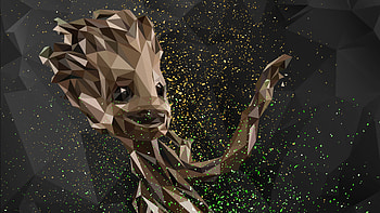 Baby Groot Abstract Digital Art, baby-groot, superheroes, abstract, digital-art, behance HD wallpaper