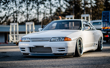 Nissan Skyline, white coupe, Skyline R32, tuning Nissan Skyline, understatement, white Nissan Skyline GT-R, Japanese cars, Nissan HD wallpaper