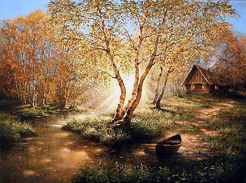 Found that some hosting devoured loved the cabin. Boom recover., sunshine, painting, art, path, tree HD wallpaper