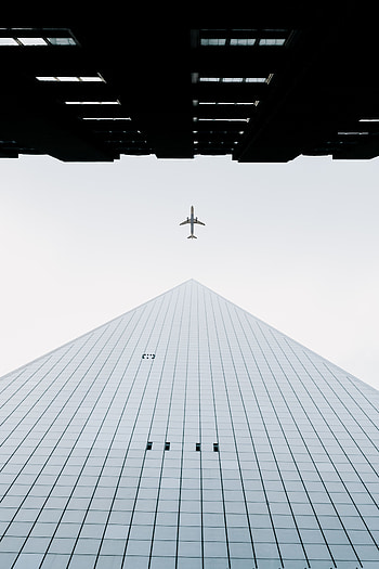 Sky, Building, Minimalism, Plane, Airplane HD phone wallpaper