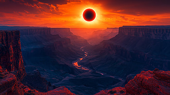 Stunning Canyon Eclipse: A Mesmerizing, canyon, eclipse, landscape, mountain HD wallpaper