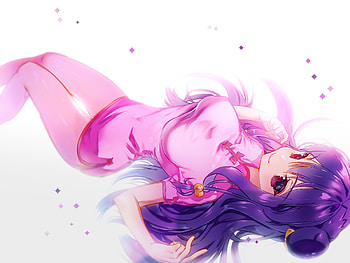 Shampoo (Ranma ½), Ranma ½, Anime, Bow (Clothing), Dress, Long Hair, Purple Eyes, Purple Hair, Smile HD wallpaper