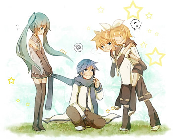 Miku, Kaito, Lin, Ren, n, s, g, i HD wallpaper