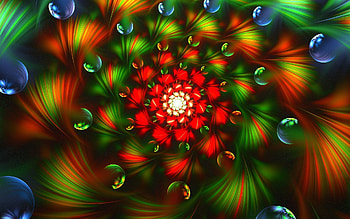 Abstract, Bright, 3D, Fractal, Colorful, Colourful HD wallpaper