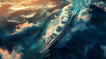 Stormbound Yacht — Quad, yacht, sea, storm HD wallpaper