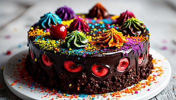 Colorful Black Forest Cake - Ultra Delight, black forest cake, cake, chocolate, dessert, colorful HD wallpaper