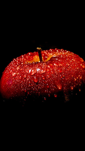 Apple water drops, Fruits , background, Crystal clear HD phone wallpaper