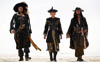 Geoffrey Rush, Jack Sparrow, Barbossa, Keira Knightley HD wallpaper