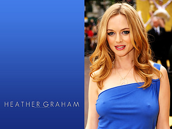 Heather Graham, sexy, blue dress, movie star HD wallpaper