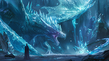 Epic Ice Dragon in a Fantasy Ice Cave - Ultra, fantasy, dragon, ice cave, ice dragon, ice HD wallpaper