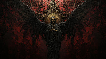 Young angel, dark aesthetic, wall art HD wallpaper