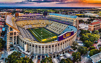 Tiger Stadium, Louisiana State University, Baton Rouge, Evening Sunset HD wallpaper