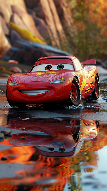 Lightning McQueen Scenic Drive, movie, Cars (Pixar), Lightning McQueen HD phone wallpaper