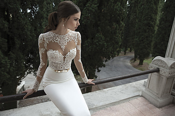 White Dress Gorgeous Model, girls, model HD wallpaper