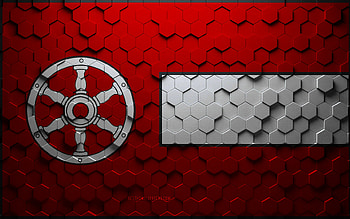 Flag of Erfurt, honeycomb art, Erfurt hexagons flag, Erfurt, 3d hexagons art, Erfurt flag HD wallpaper