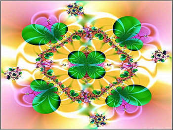 IRISH FRACTAL, irish, pink, fractal, green HD wallpaper