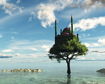 Fantasy, Sea, Lock, Wood, Tree HD wallpaper