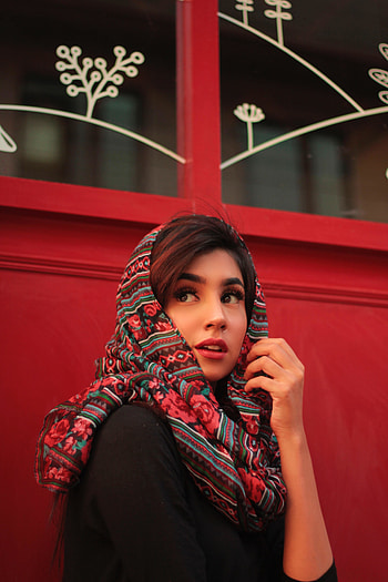Beautiful, girl in scarf, pretty eyes HD phone wallpaper