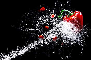 Food, Pepper, Drops, Spray, Jet HD wallpaper