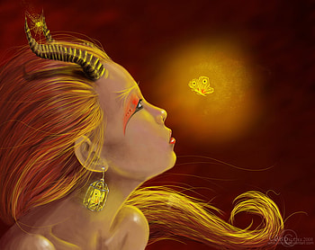 butterflies catcher, butterflies, capriconio, fantasy HD wallpaper
